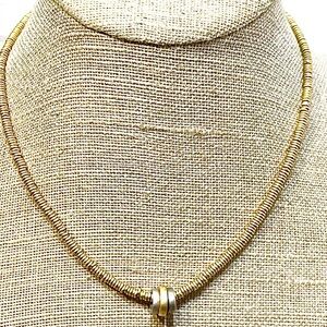 Vintage Brass Discs Necklace